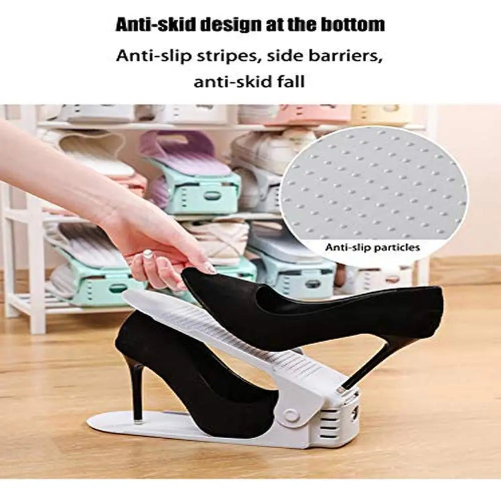 Adjustable Shoe Slots Organizer Stackers Closet Space Saver 36 Pack Double Layer Shoe Rack High Heels Sandals Sports Shoes
