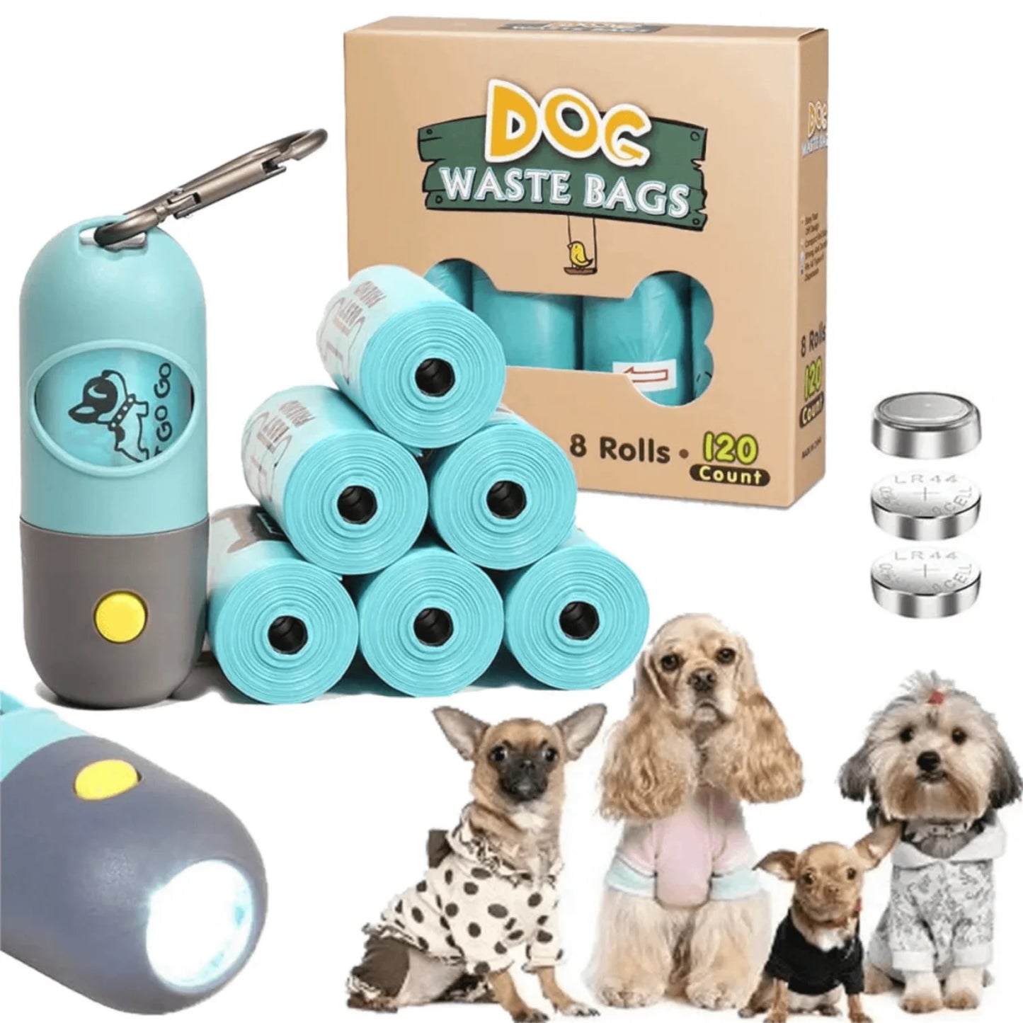 8 Rolls Dog Waste Bags