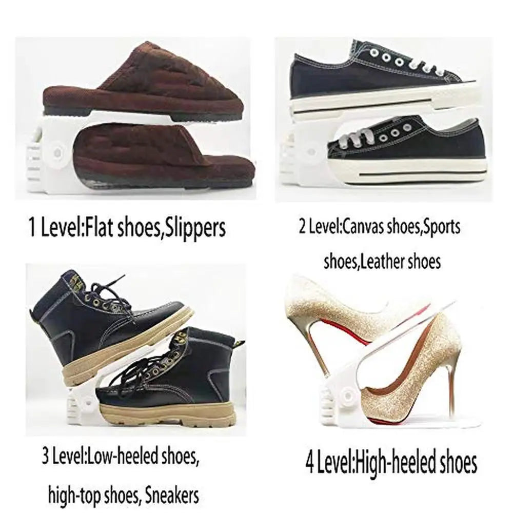 Adjustable Shoe Slots Organizer Stackers Closet Space Saver 36 Pack Double Layer Shoe Rack High Heels Sandals Sports Shoes